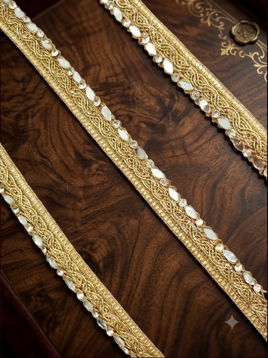 Matt gold mirror thin lace