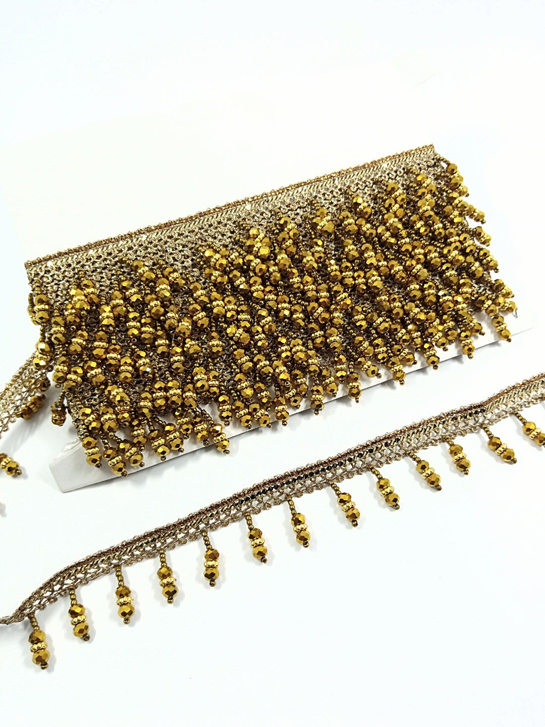 copper brown hanging crystal fancy lace