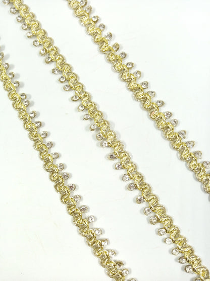 Light Golden Rhinestones lace (single line)