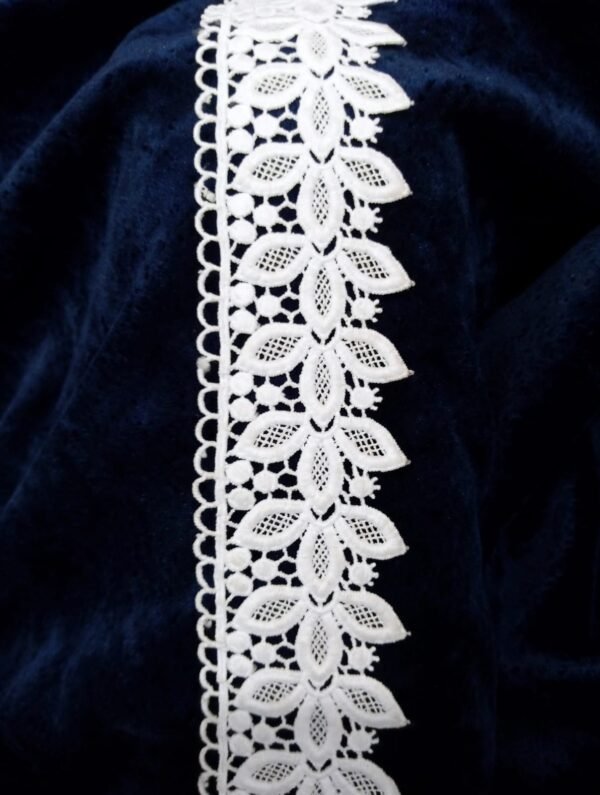 Premium White Leaf Motif Cutwork Lace