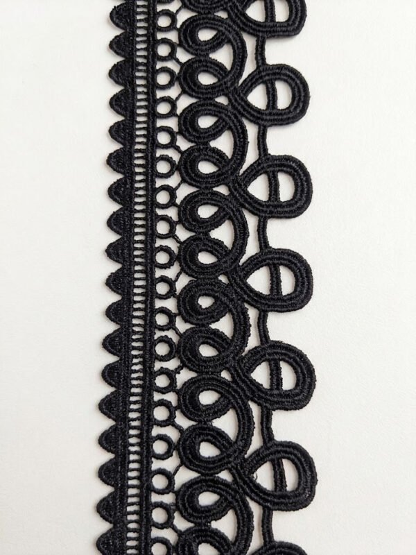 Elegant Black Gimp Braid Crochet Lace Trim