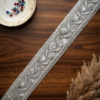 Luxurious Silver Floral Sequin Embroidered Net Lace Border