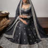 Luxurious Silver Floral Sequin Embroidered Net Lace Border
