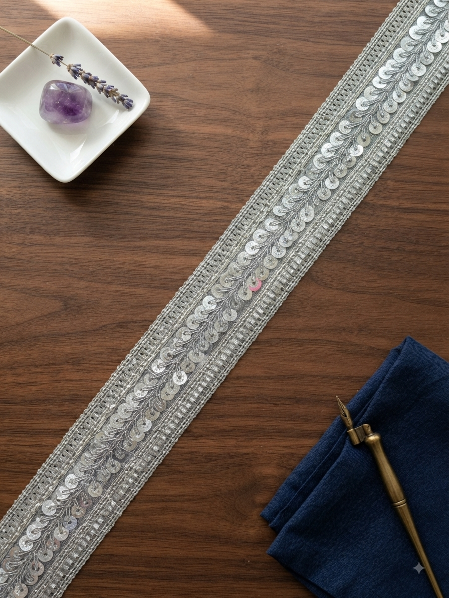 1787019758593.png Silver Premium Fancy Laces, Sequined Borders & Bridal Trims