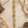 Light Gold Golden Teardrop Crystal Work lace