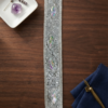 Silver Shimmer & Crystal Stone Lace Border