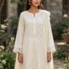 Milky White Sunburst Scallop Lace