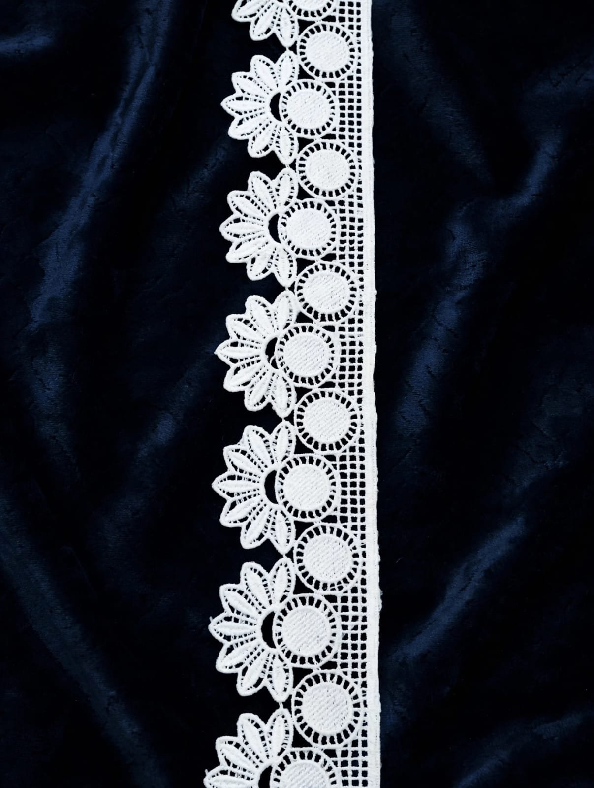 Premium White Sunflower Cutwork milky cotton Lace