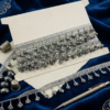 Gray Metallic Crystal Bead Fringe Trim