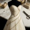 Metallic gold (double shaded) lace trim with rhinestones.