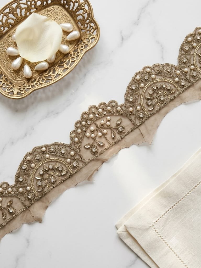 fancy scallop cutwork copper bronze color