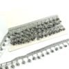 Gray Metallic Crystal Bead Fringe Trim