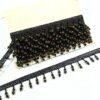 Black golden beaded fringe trim lace.