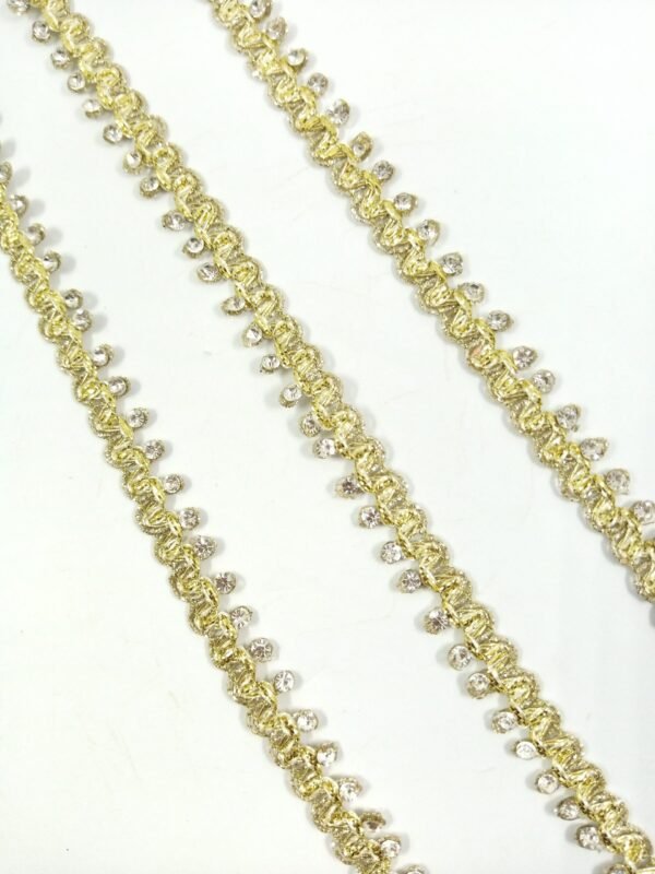 Light Golden Rhinestones lace (single line)