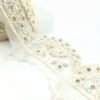 Fancy white scalped cutwork scallop lace