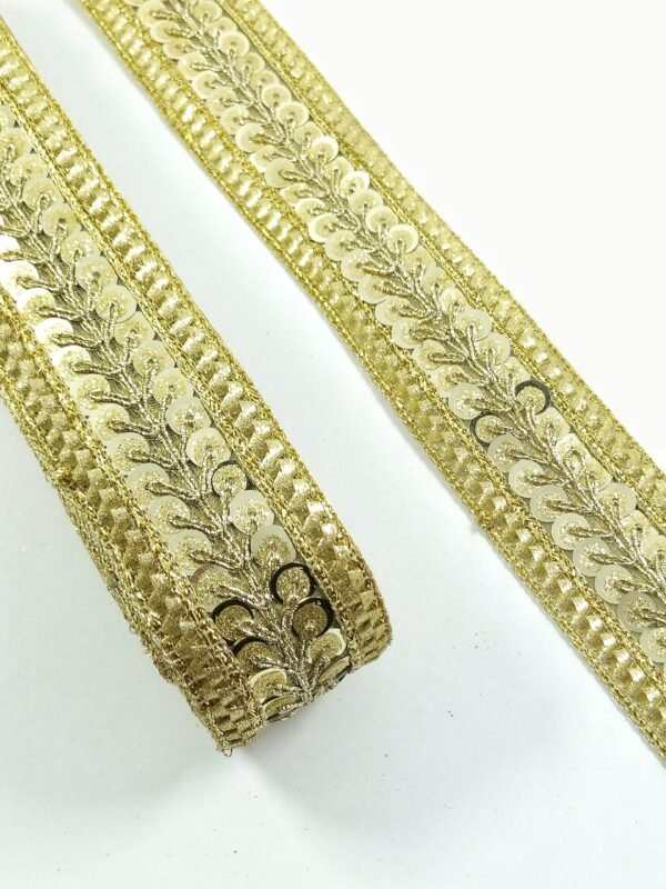 Light Gold Premium Fancy Laces, Sequined Borders & Bridal Trims
