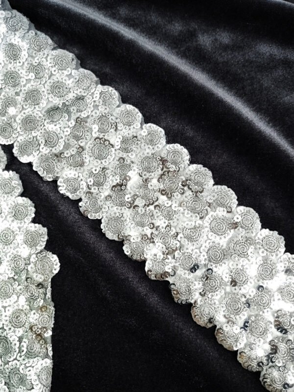 Wha.jpg Heavy Silver Work Sequins Lace for Designer Wear & Sarees