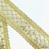 Premium Light Gold Sequined Net Lace Border with Scalloped Edges