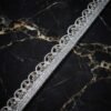 Silver Mirror & Rhinestone rounded cutwork Lace