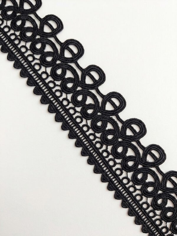 Elegant Black Gimp Braid Crochet Lace Trim