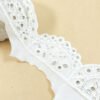 Fancy white scalped cutwork scallop lace