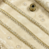 Metallic gold (double shaded) lace trim with rhinestones.
