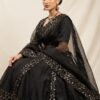 Heavy Black Golden Work Sequin Border Trim for Sarees & Lehengas