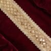 Premium Rose Gold Sequined Net Lace Border with Scalloped Edges